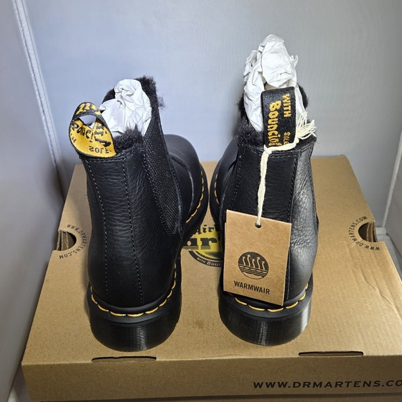 Doc Martens Ambassador Fur Lined Black Leather Boots Mens Size 4 Womens Sz 5 New - Picture 5 of 10